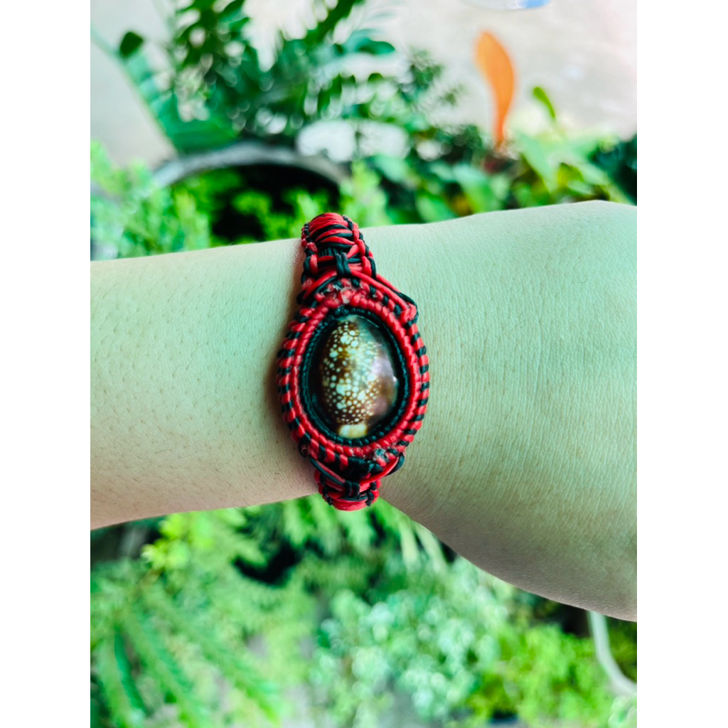 ข้อมือเบี้ยเเก้ สายปรับได้ค้าขายร่ำรวย