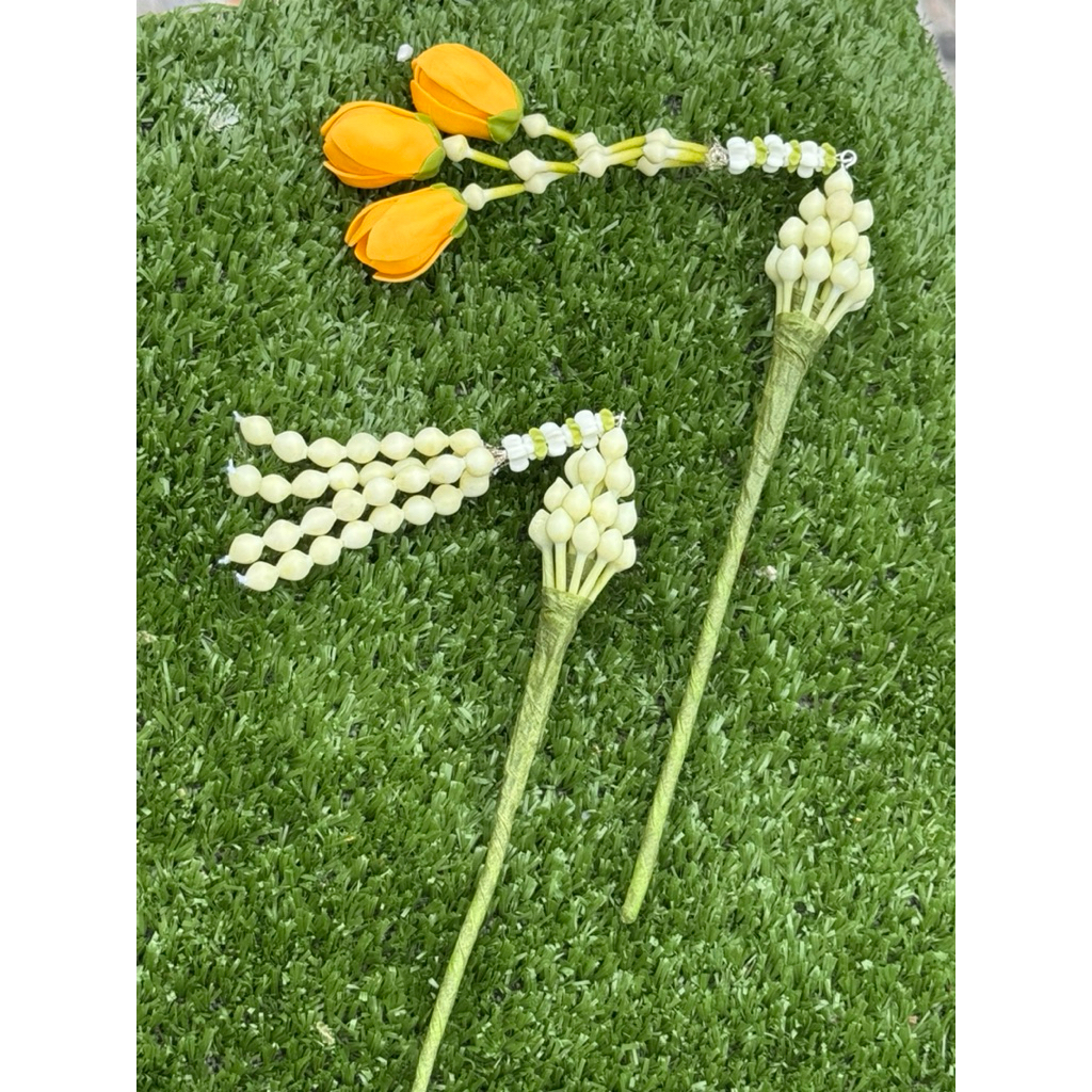 ปิ่นปักผมดินไทย งานดินปั้นน้ำหนักเบา