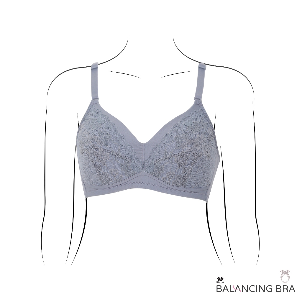 Wacoal Balancing Bra บราสำหรับใส่เต้านมเทียม รุ่น WXB515 สีเทา (GY) เฉพาะบรา