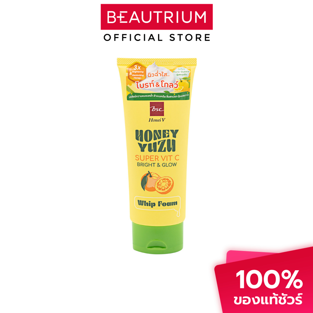 HONEI V BSC Honey Yuzu Super Vit C Bright & Glow Whip Foam โฟมล้างหน้า 100g