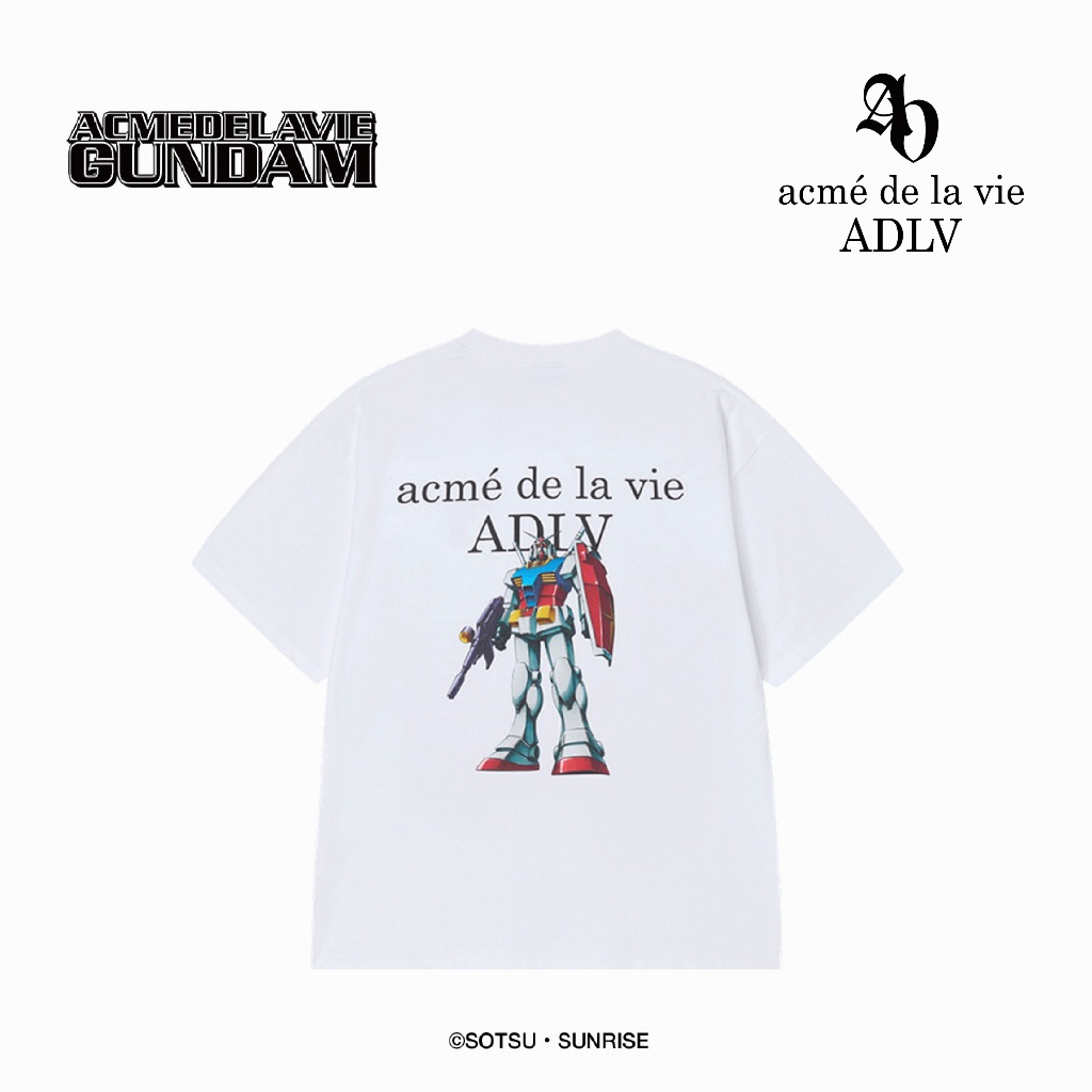 ADLV [acme de la vie] OVERSIZED T-SHIRT MOBILE SUIT GUNDAM BASIC LOGO SHORT SLEEVE T-SHIRT WHITE 50222SGBSSU_F5WTXX