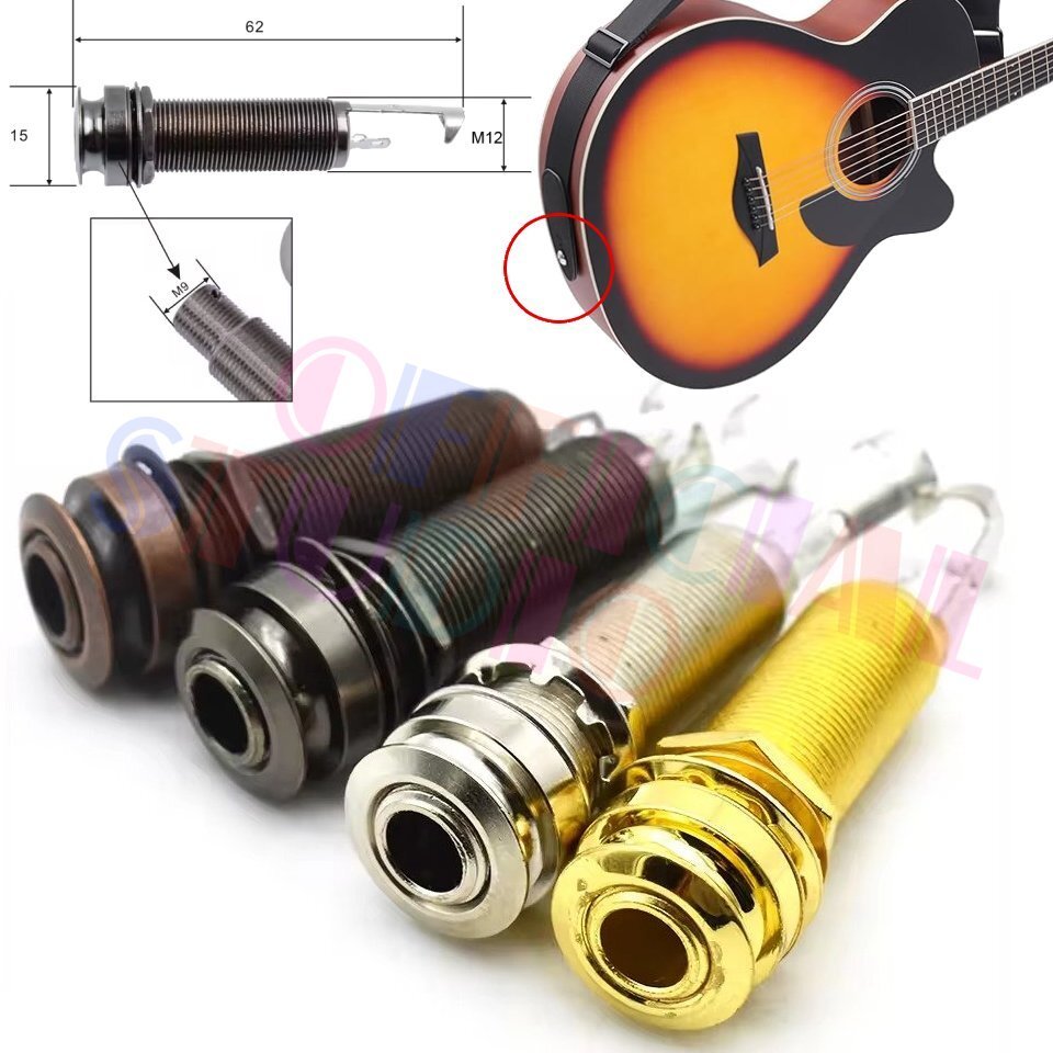 แจ็คพร้อมตัวคล้องสายสะพาย เหมาะสำหรับกีต้าร์โปร่ง หรือ อื่นๆ Endpin Jack 6.35 ｛ส่งเร็ว 🚀｝