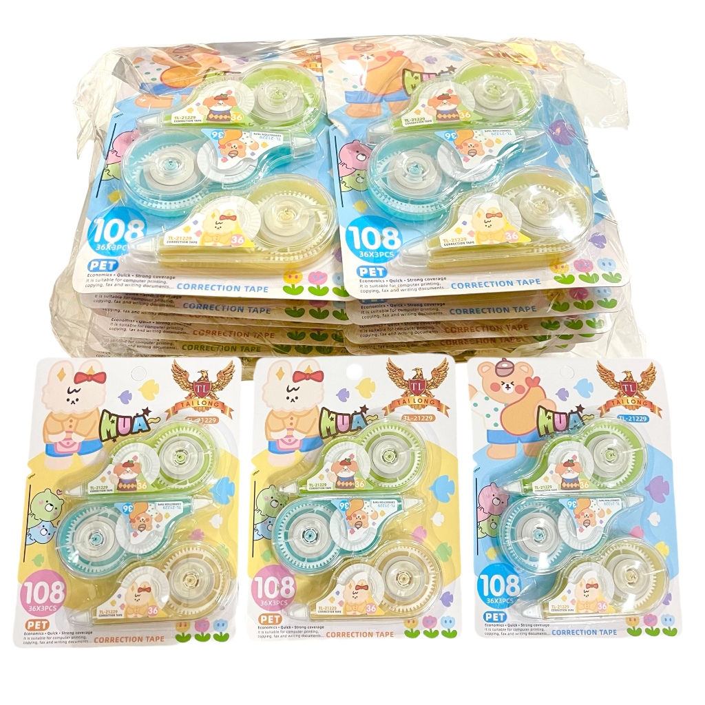 เทปลบคำผิด แพคx3 x4ชิ้น ยกโหล (12ชิ้น)