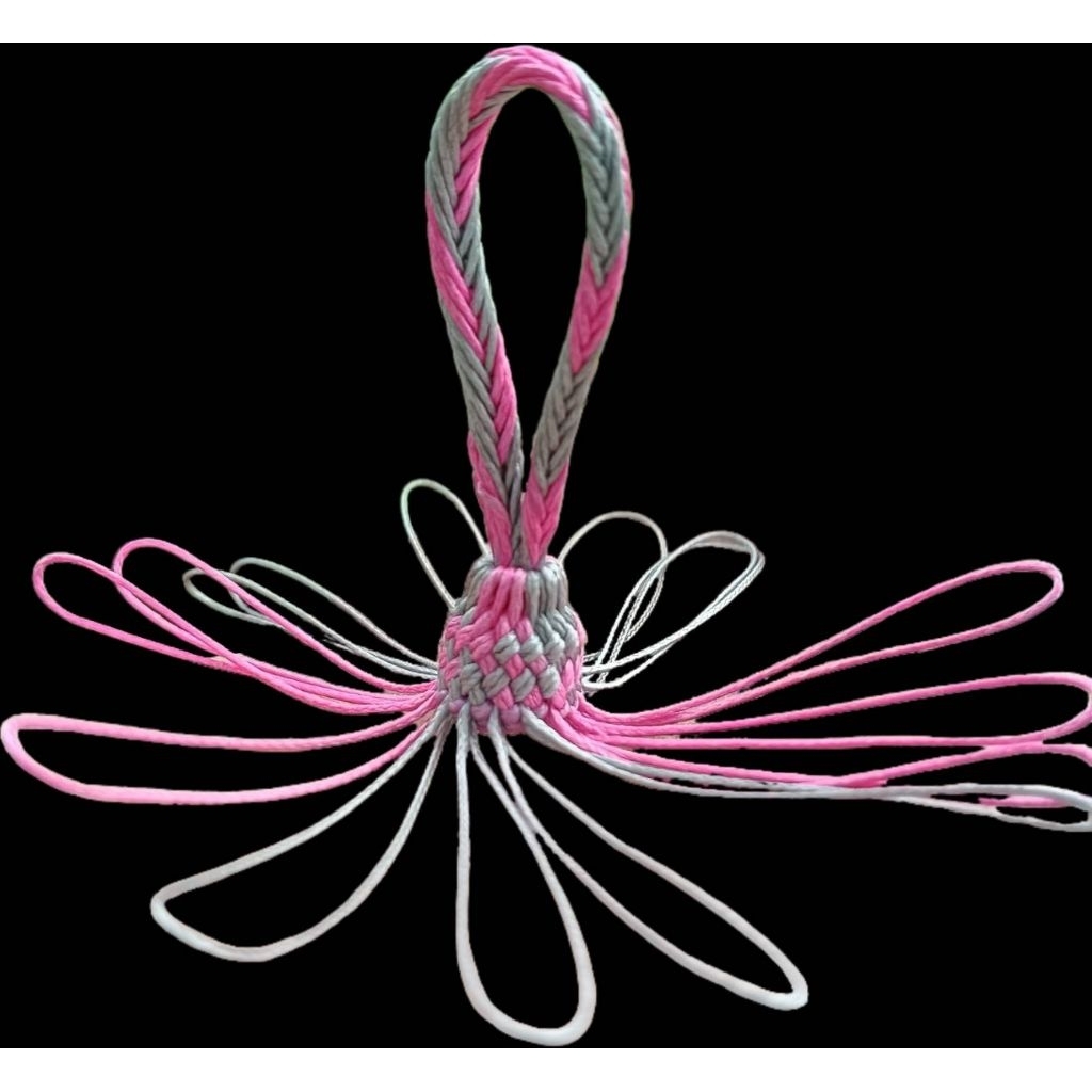 จอมแหดอกบัว เทา/ชมพู PEถัก8 - รูปที่ 2