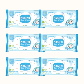 [3แถม3] ทิชชู่เปียก (สูตรน้ำเกลือ) Biocher เช็ดทำความสะอาดได้ทุกส่วนของร่างกาย ขนาด80แผ่น [Exp.06/2027]