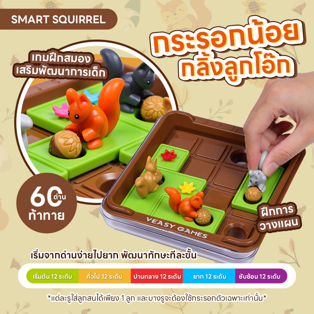 Smart Squirrel กระรอกน้อยกลิ้งลูกโอ๊ก เกมโค้ดดิ้ง Coding 60 ด่าน เกมฝึกสมอง ฝึกเชาว์ปัญญา สำหรับเด็ก