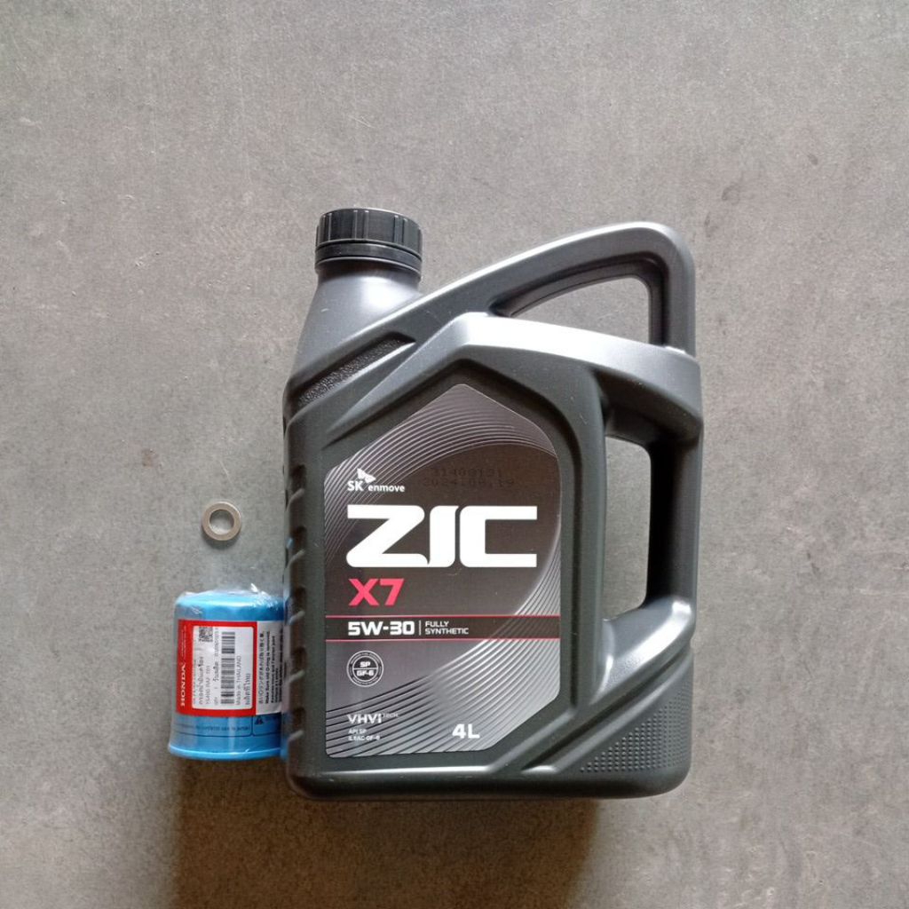 น้ำมันเครื่องZIC 5W-30เบนซินสังเคราะห์แท้เด๊กซอส1แกลลอน4ลิตร