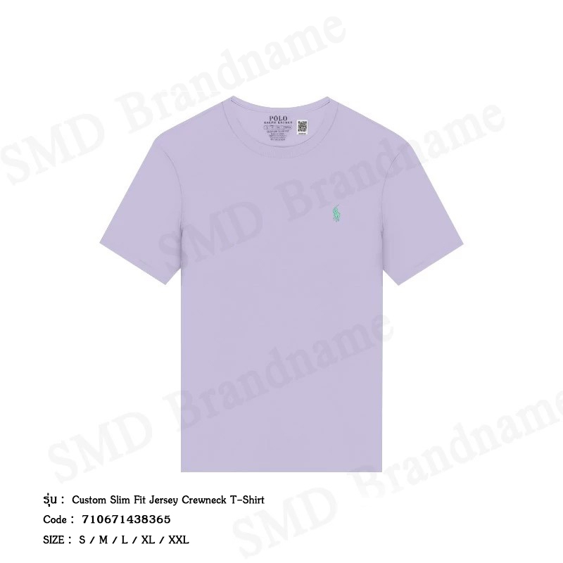 Polo Ralph Lauren เสื้อยืดคอกลมผู้ชาย รุ่น Custom Slim Fit Jersey Crewneck T-Shirt Code: 710671438363