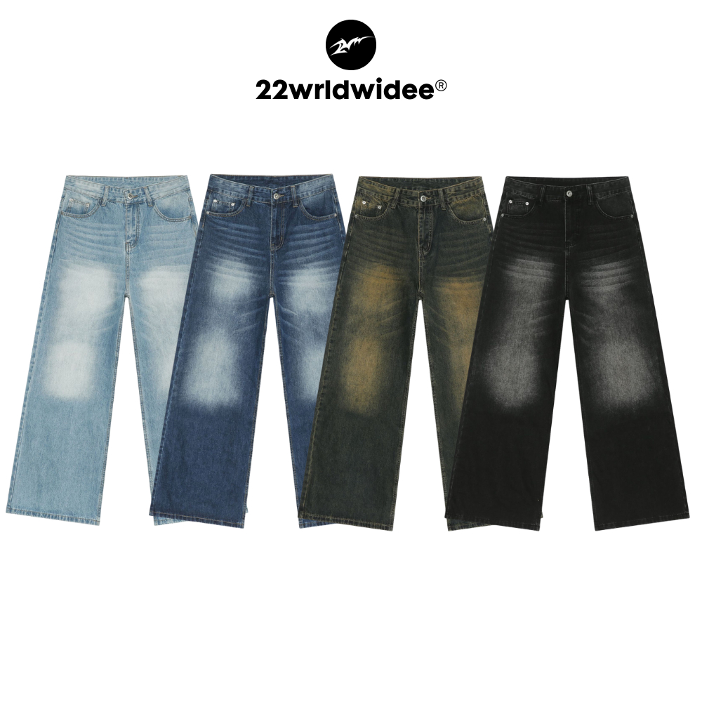 (🔥จัดส่งด่วน 1 วัน!) 22wrldwidee Freya backy Jeans กางเกงยีนส์ทรงbaggy กองสุดๆสายสตรีทต้องมี สีนิยมใส่ได้ยาวๆ (KR1521)