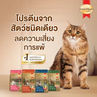(1ถุง แถม 80g. x1ถุง) Smart Heart Gold แมว สมาร์ทฮาร์ทโกลด์ อาหารแมวเม็ดพรีเมี่ยม 1kg.