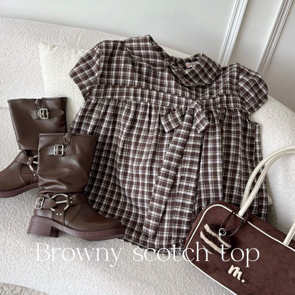 Chubbygirlbkk - Browny scotch top🤎🍪”เสื้อสาวอวบลายสก้อต ผ้านุ่มใส่ได้ทุกวัน