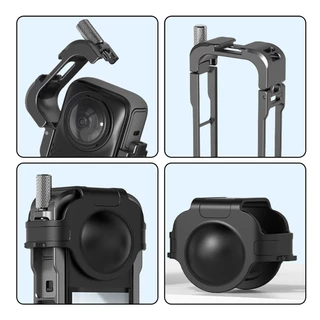 เหมาะสําหรับ Insta360 X4 X4 Airกรอบโลหะ Shock-Absorbing Shock-Resistant แนวนอนแนวตั้ง Switching กรงกระต่ายขยาย Brack