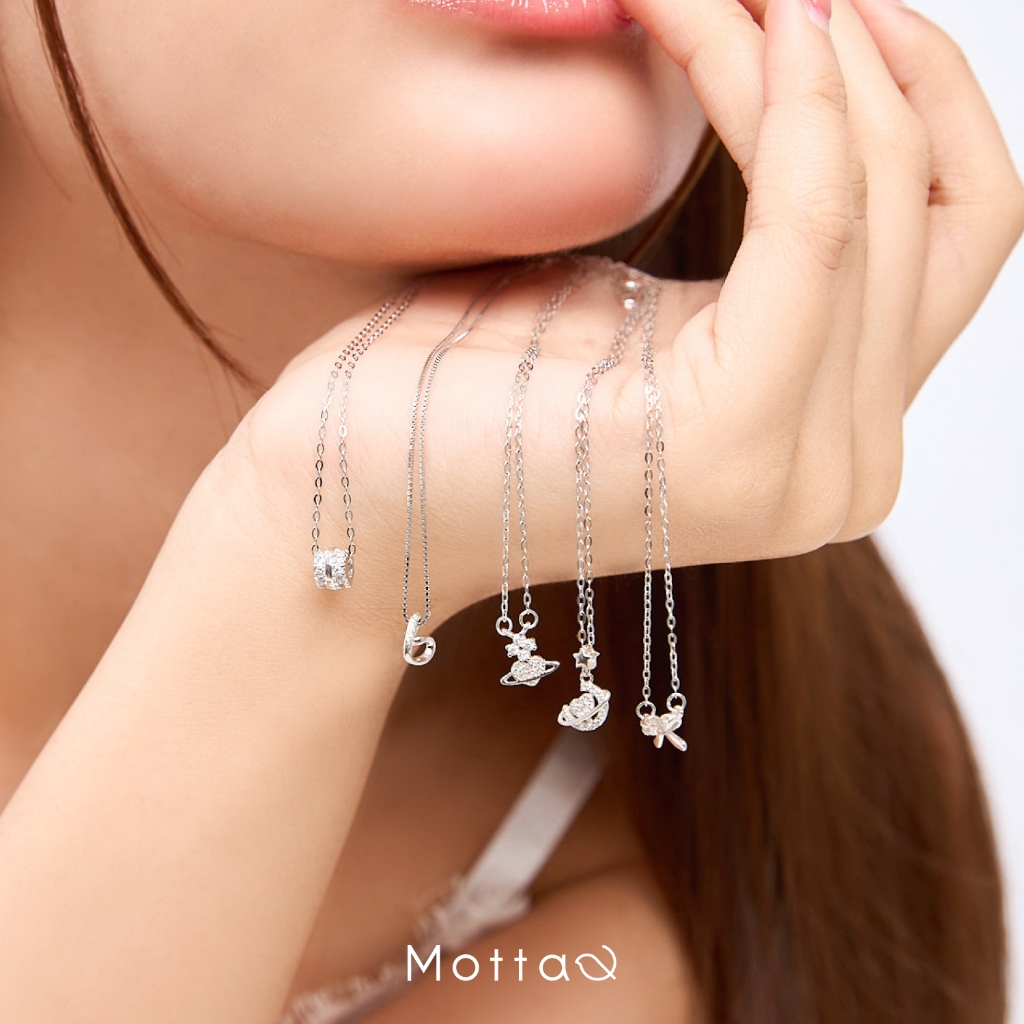 Motta Shimmering Silver Necklace สร้อยคอเงินแท้ ดีไซน์เก๋ ไม่ลอกไม่ดำใส่ได้ทุกวัน