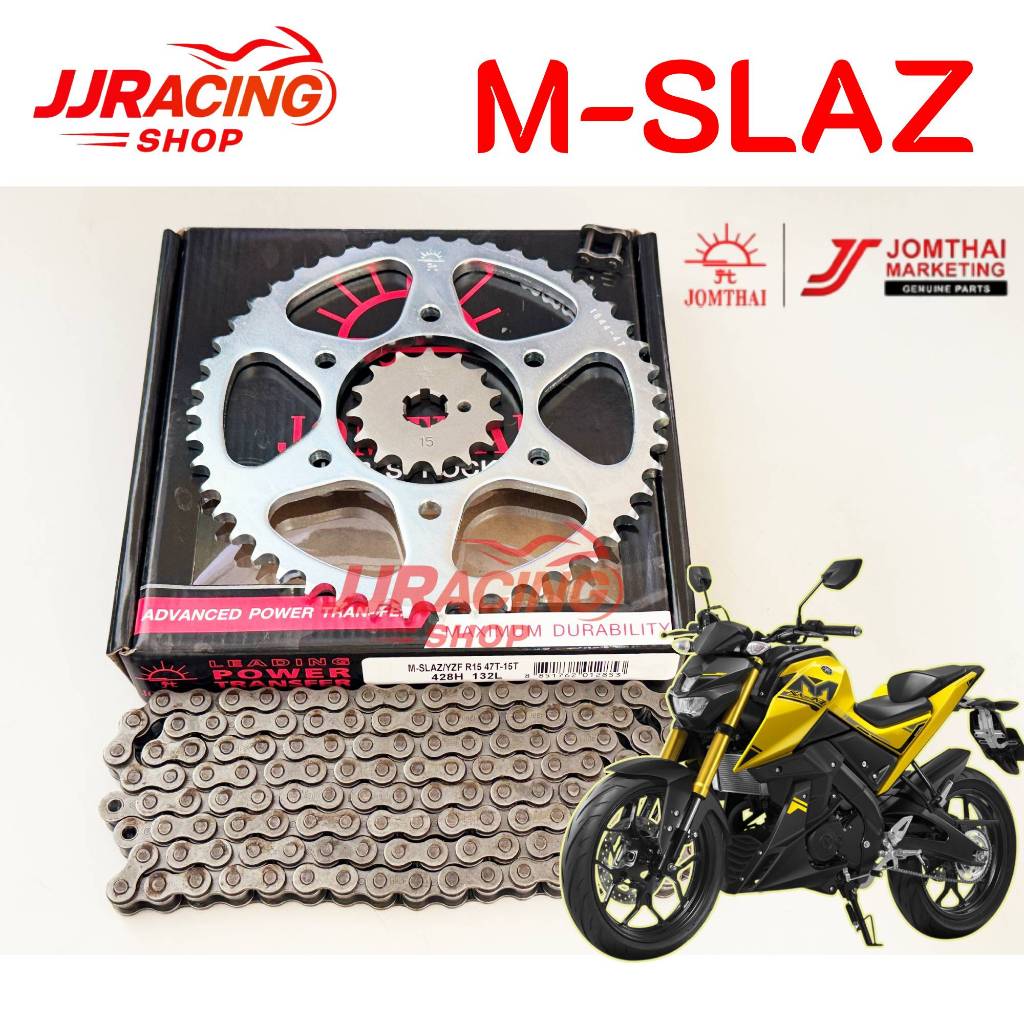 JOMTHAI โซ่สเตอร์ พระอาทิตย์ แท้ 15T-47T-132L 428H โซ่ ข้อหนา R15 ตัวเก่า (2014-2016) , M-SLAZ (2015-2017) , EXCITER