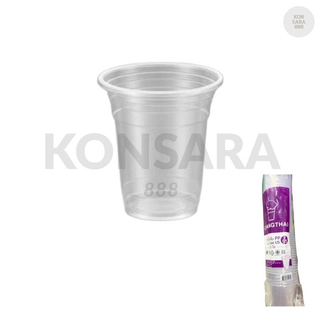 แก้ว 12 oz. us ใส ยี่ห้อ ช้างไทย ขนาดปาก 95 (50ใบ) 500508