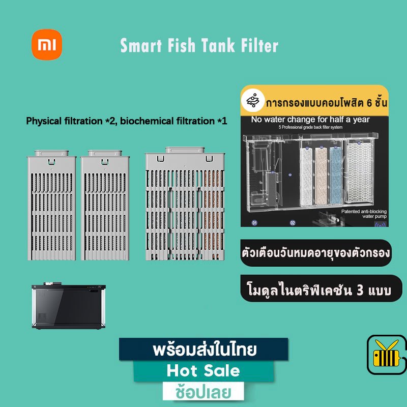 Xiaomi Mijia Smart Fish Tank ไส้กรองพิเศษสีเทา กรอง