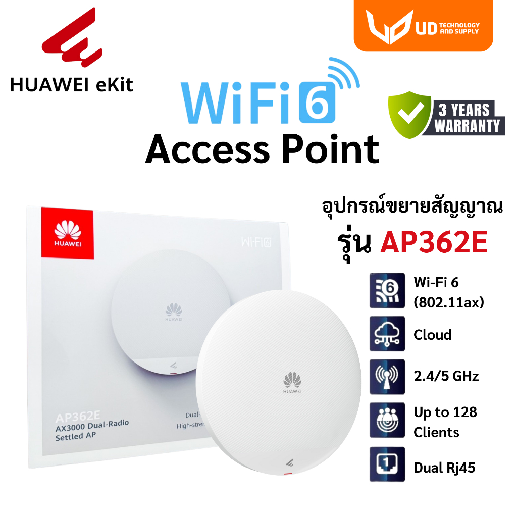 Huawei eKit รุ่น AP362E Wireless Access Point AX3000 Dual-Band Wi-Fi 6 รับประกัน 3 ปี