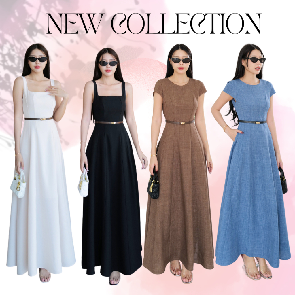 INTUON #9840 #9882 เดรสยาวคอเหลี่ยม+เข็มขัด เดรสยาวเรียบๆแต่หรูแพงสุดๆ  T-SHIRTNISTA – โปรปัง