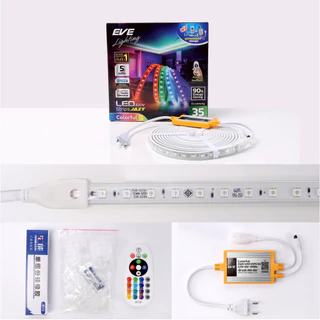 EVE ( 5 เมตร ) ไฟเส้น แอลอีดี สลับสี พร้อมรีโมท และ อุปกรณ์ รุ่น JAZY Colorful 35W ใช้งานภายนอกได้