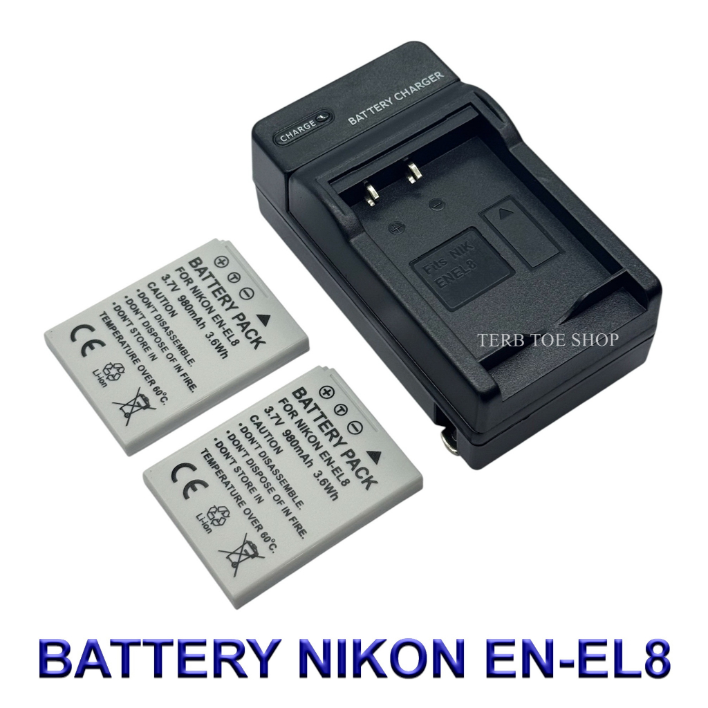 ENEL8 \ EN-EL8 Battery and Charger For Nikon Coolpix P1,P2,S1,S2,S3,S5,S6,S7c,S9,S50C,S51,S52,S52c