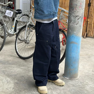 Double Knees Baggy Dark Blue กางเกงขายาว ทรง Baggy