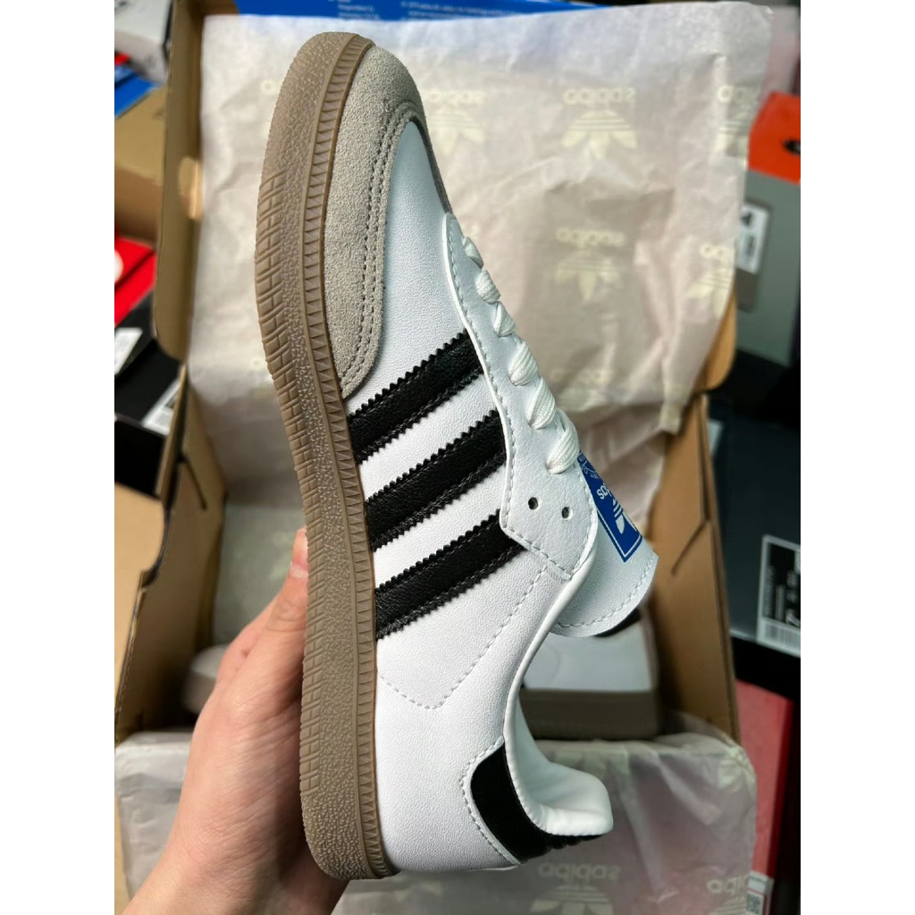 💛การตรวจสอบรหัส QR💛NEW ADIDA S Originals Samba og ใหม่ล่าสุด ผลิตในประเทศไทย รองเท้าหุ้มข้อต่ำสีขาว - รูปที่ 2