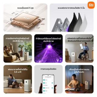XIAOMI Smart Air Purifier 6 เครื่องฟอกอากาศ เซ็นเซอร์ฝุ่น ขจัดเชื้อด้วย UVC ประกัน 1 ปี