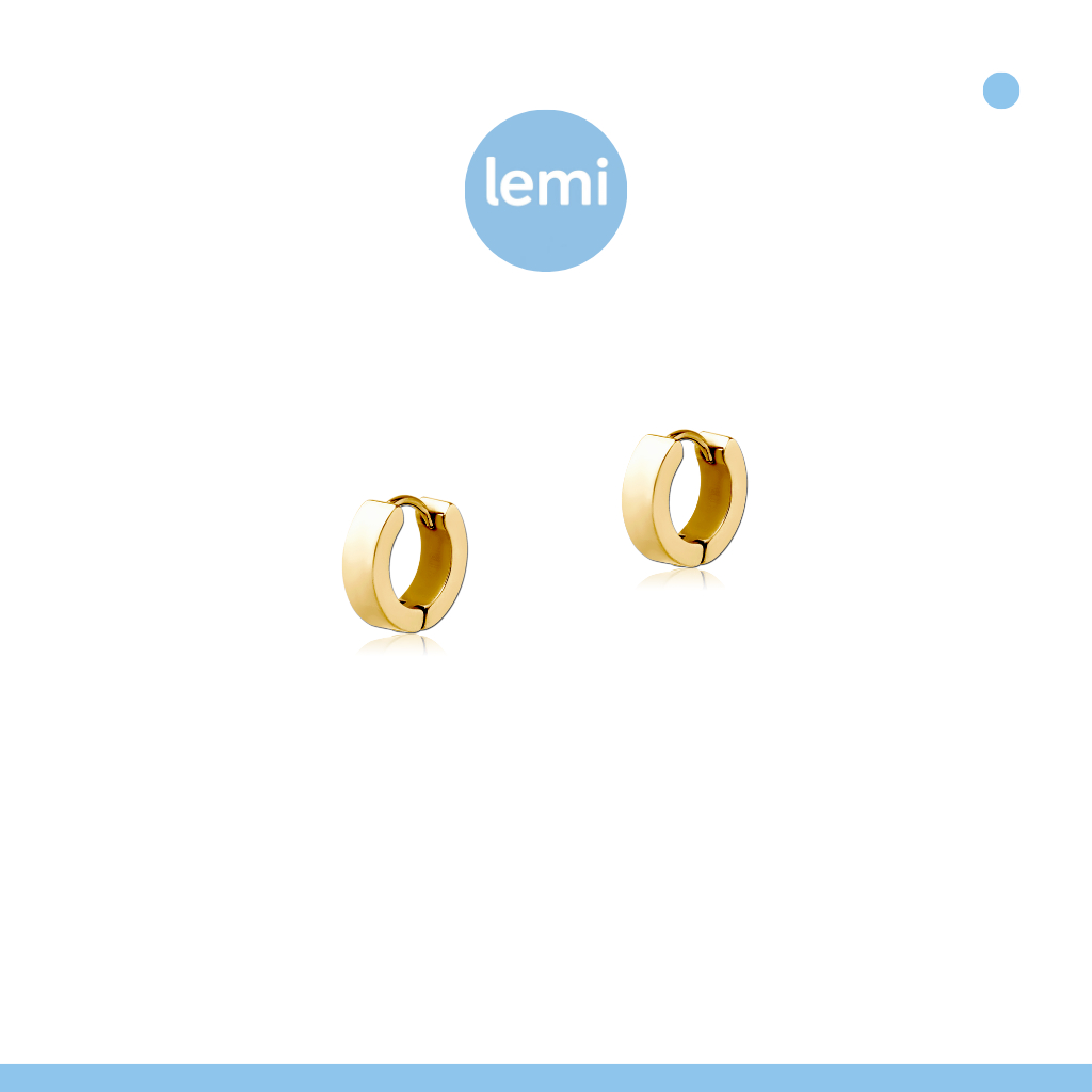 Lemi ต่างหูเพื่อผิวแพ้ง่าย Sappy Hoop Gold Surgical Steel