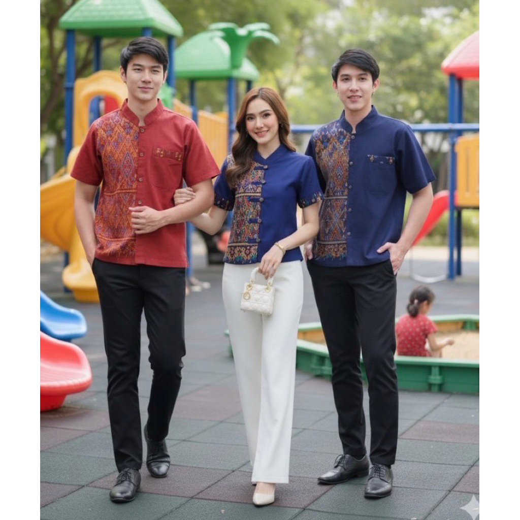 เสื้อพื้นเมืองทูโทนลายแพรวา