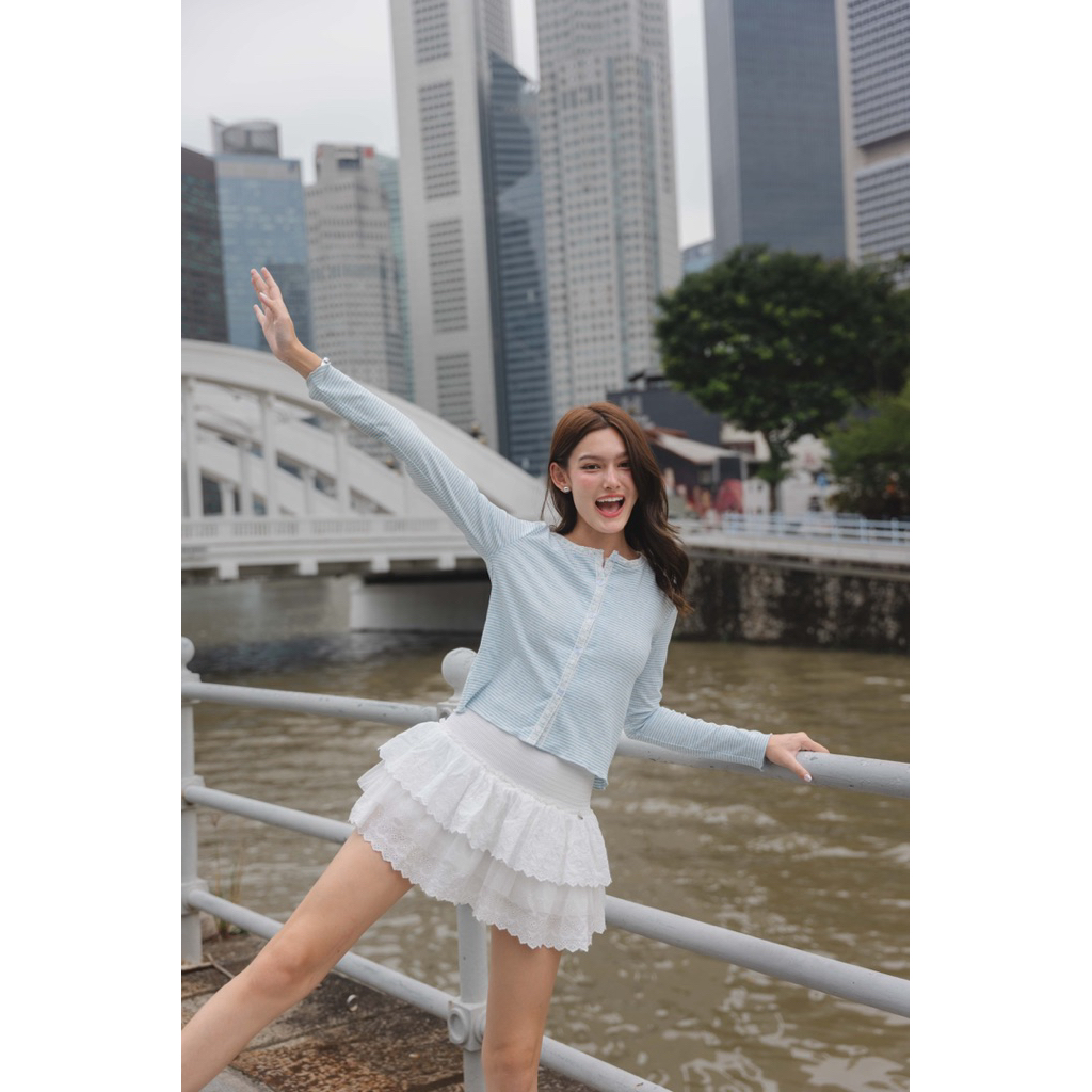 Sweet Stripe Lace Cardigan