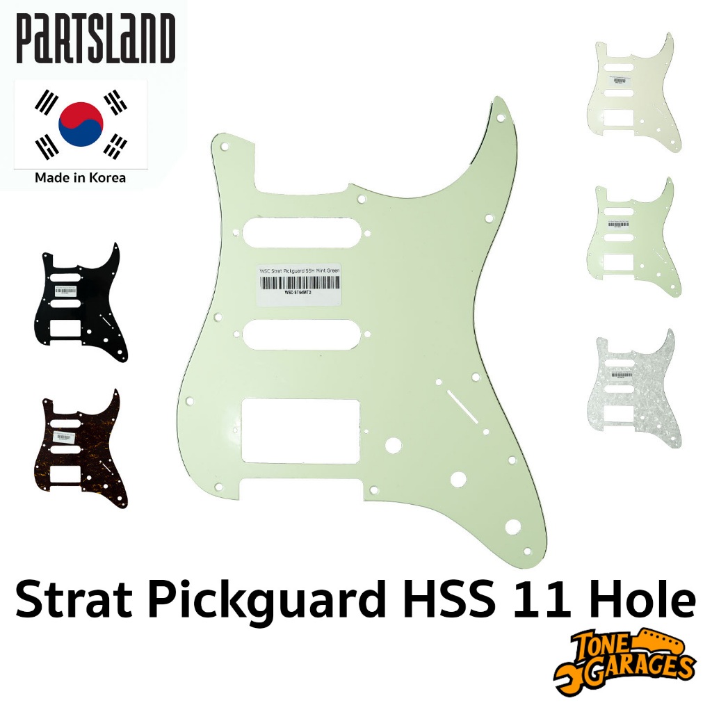 Partsland Strat Pickguard HSS 11 Hole 3 Ply ปิ๊กการ์ด หลายสี
