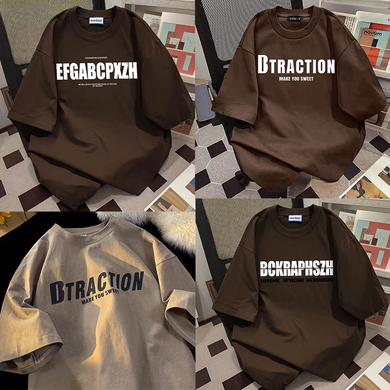 Top.street เสื้อยืด oversize คอกลม t shirt ผ้าCotton 100% แขนสั้น 'Simple letters' สบายและนุ่ม ฤดูร้อน สไตล์เกาหลี