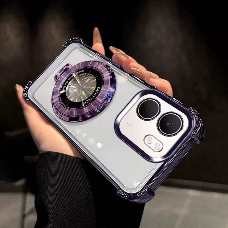 เคสขอบเงา+ขาตั้ง OPPO Reno14 pro Reno14F A60 A58 A9  A5 เคสกันกระแทก พร้อมขาตั้ง