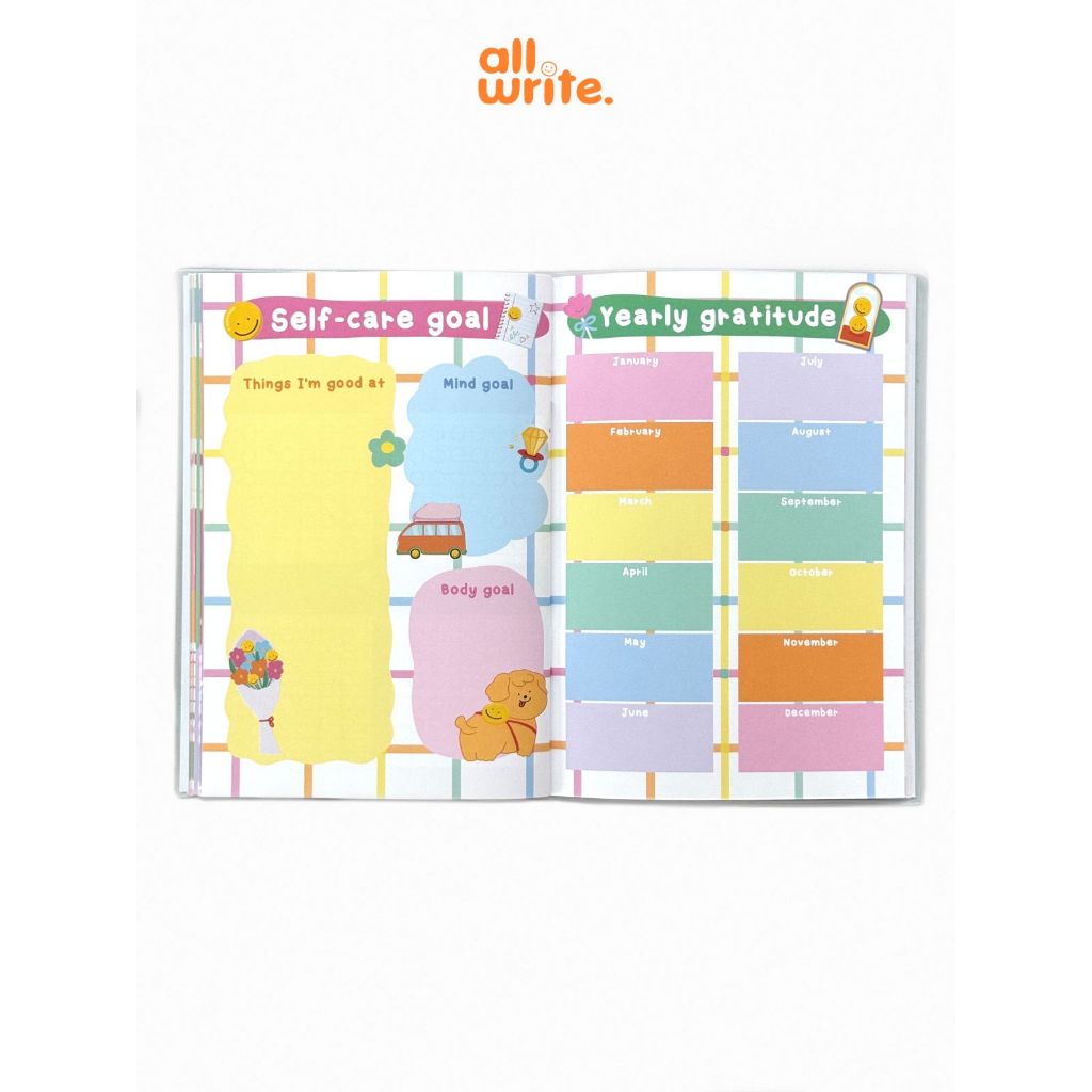 allwrite พร้อมส่ง ฟรี!! Sticker สมุดแพลนเนอร์ Monthly Planner ห่อปกพลาสติก ขนาด A5  AW425 - รูปที่ 3