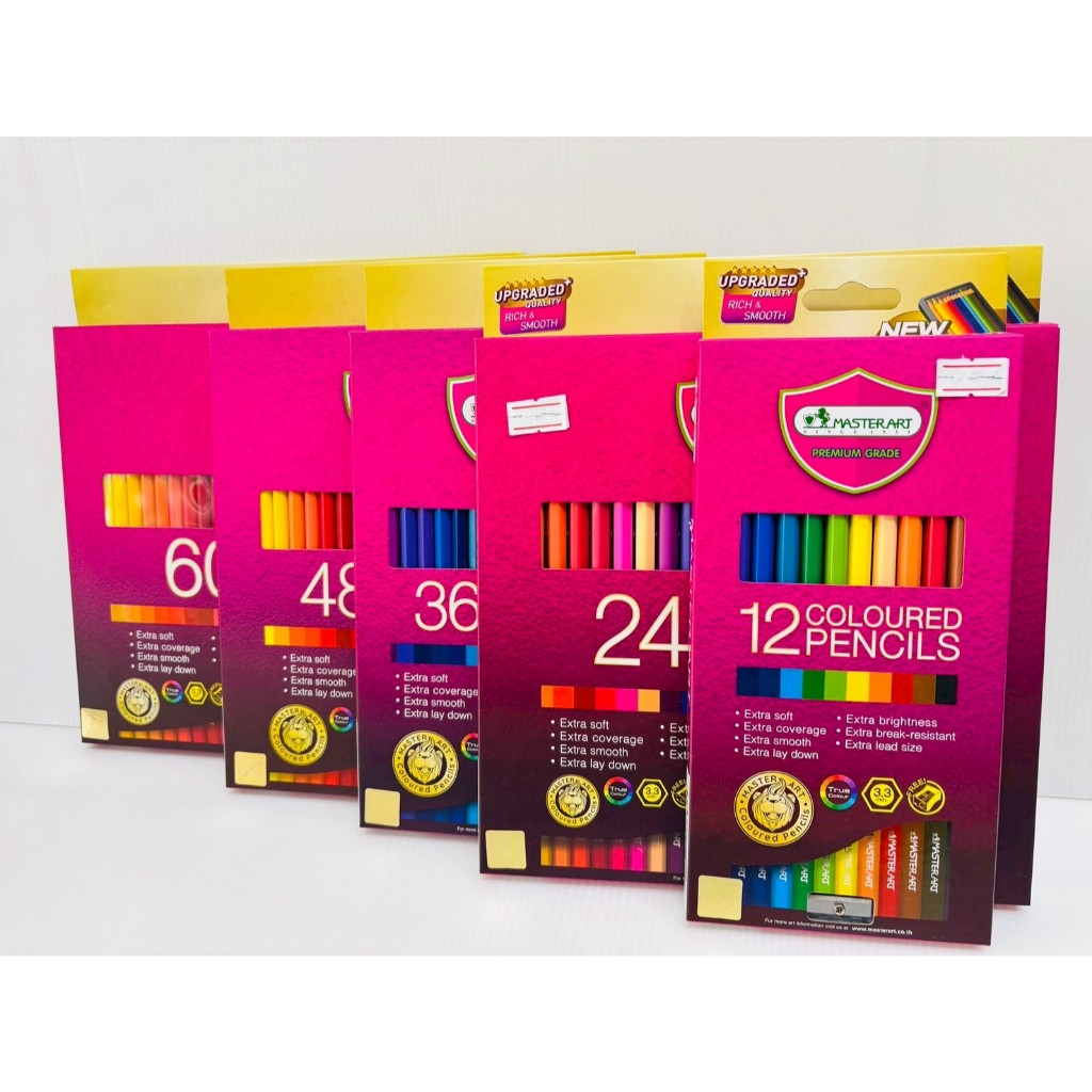 Master Art สีไม้ เลือกจำนวนสีได้ 12 สี 24 สี ดินสอสี ตรามาสเตอร์อาร์ต สีดีมีคุณภาพดี