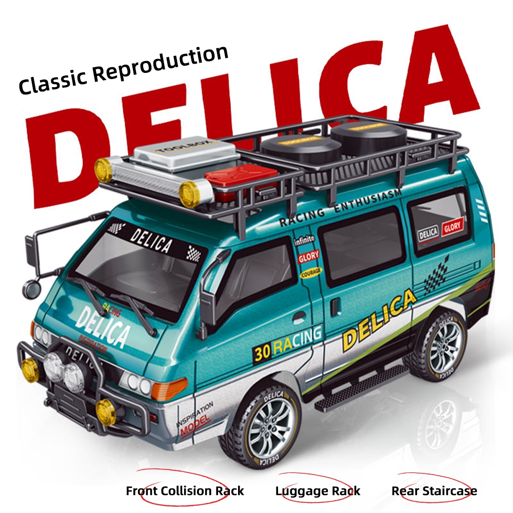 ของขวัญรถบัสควบคุมรีโมท 9IMOD Delica 1:24 แบบสเกลจริง ระบบขับเคลื่อน 2WD/4WD พร้อมไฟหน้าควบคุมได้