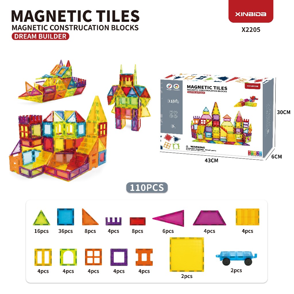 MAGNETIC TILES ชุดปราสาทบล็อกแม่เหล็กกระเบื้อง