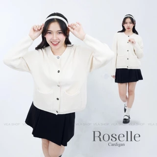 VILA | Roselle VL113 เสื้อคาดิแกนคอเปียกระเป๋าหน้า