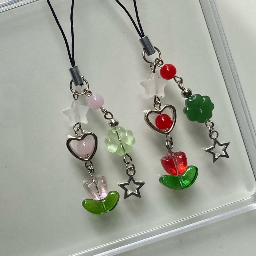 พวงกุญแจทิวลิป โคลเวอร์ 🌷🍀 | ของขวัญ ปัจฉิม ของแจก ของแถมลูกค้า เครื่องรางนำโชค