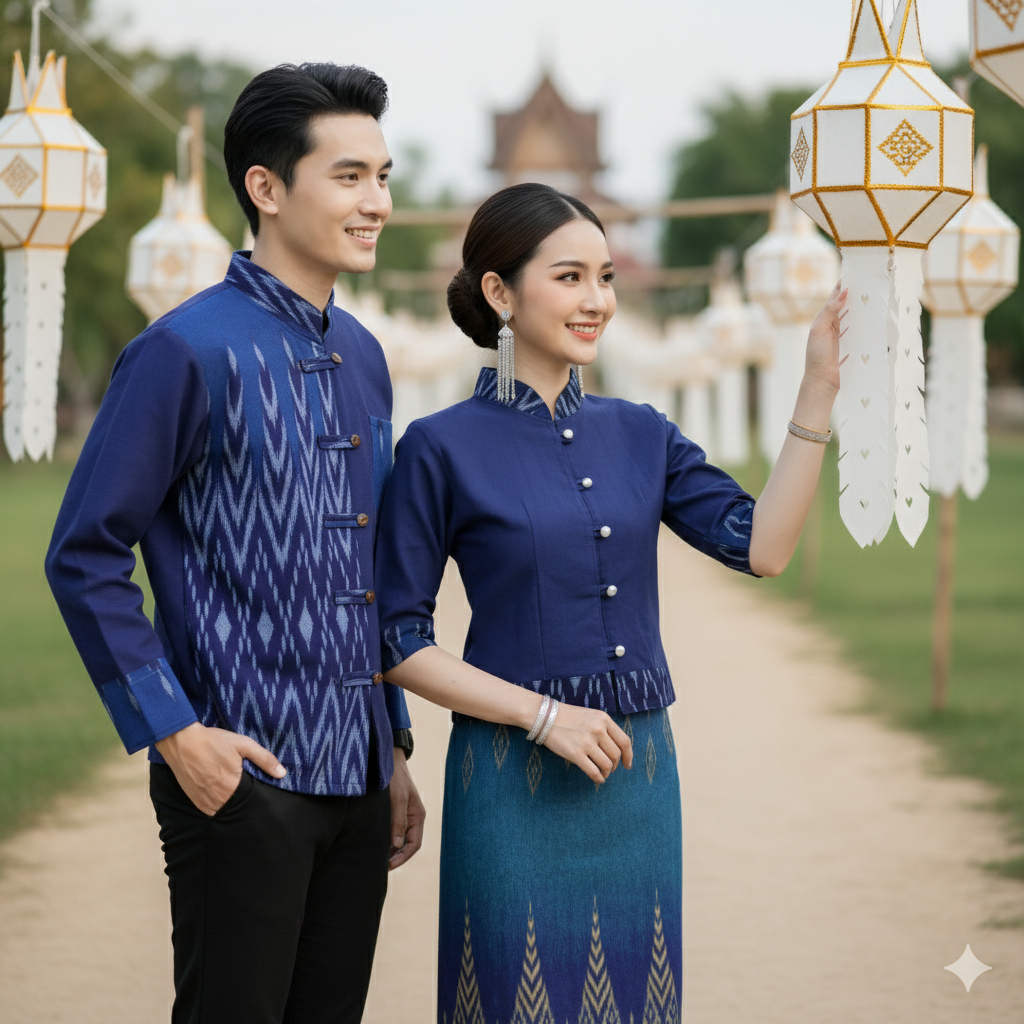 เสื้อพื้นเมืองลายต้นสน ชาย-หญิง