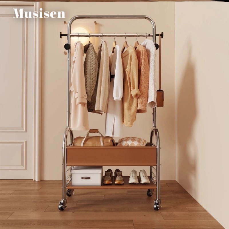 Musisen ราวตากผ้า ราวแขวนผ้า ราวแขวนผ้า ที่แขวนหมวก ราวแขวนเสื้ออเนกประสงค์ รับน้ำหนักได้มาก ดีไซน์เรียบง่าย