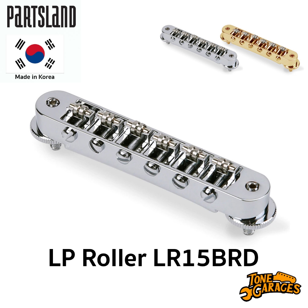 Partsland LP Roller LR15BRD Roller Saddle Tune-O-Matic Bridge/ABR Post รูเล็ก