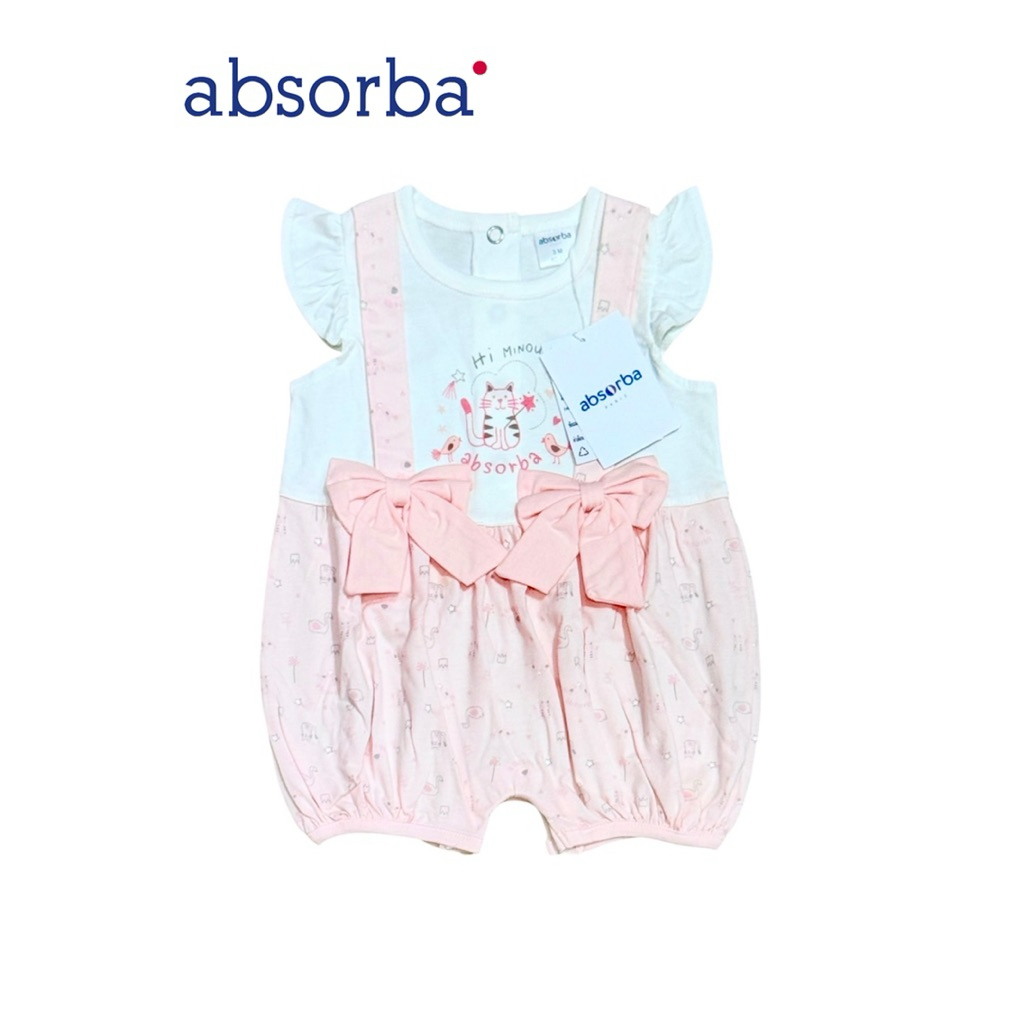 Absorba New Collection แอ๊บซอร์บา ชุดหมีบอดี้สูท ลายใหม่ ลูกสาว สำหรับเด็ก Size 3เดือน,6เดือน,12เดือน