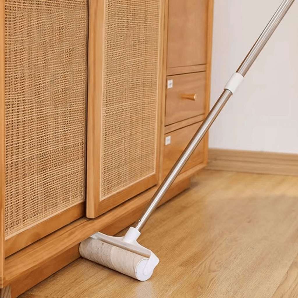 ลูกกลิ้งเก็บฝุ่น ความกว้าง24cm ยืดได้ กลิ้งกำจัดฝุ่นแบบยาว กระดาษกาวเก็บขน ทำความสะอาด เส้นผมและฝุ่น - รูปที่ 2