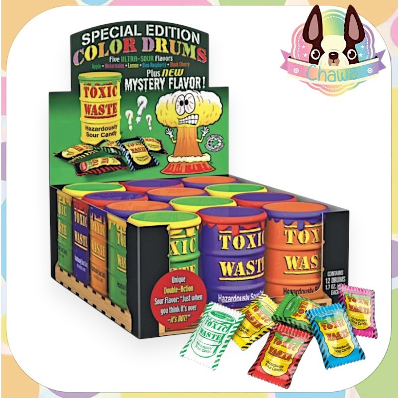 🎉พร้อมส่งจากไทย 🍬 Toxic Waste Special Edition Color Drums Assorted Super Sour Candy💥