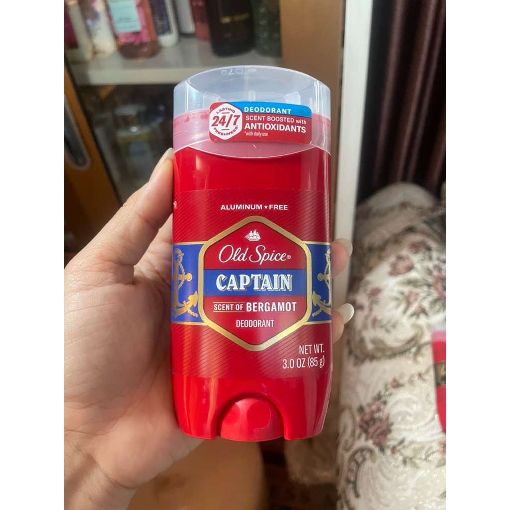 Old Spice Captain of Bergamot Deodorant 85g. เนื้อสีฟ้า