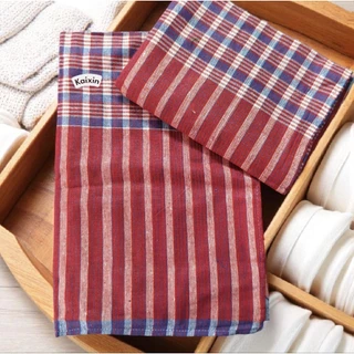 ผ้าขาวม้า ผ้าฝ้าย100% ผ้าไม่หด สีไม่ตก เย็บชายทุกผืน ขนาด 80×190 cm ขนาดมาตรฐาน
