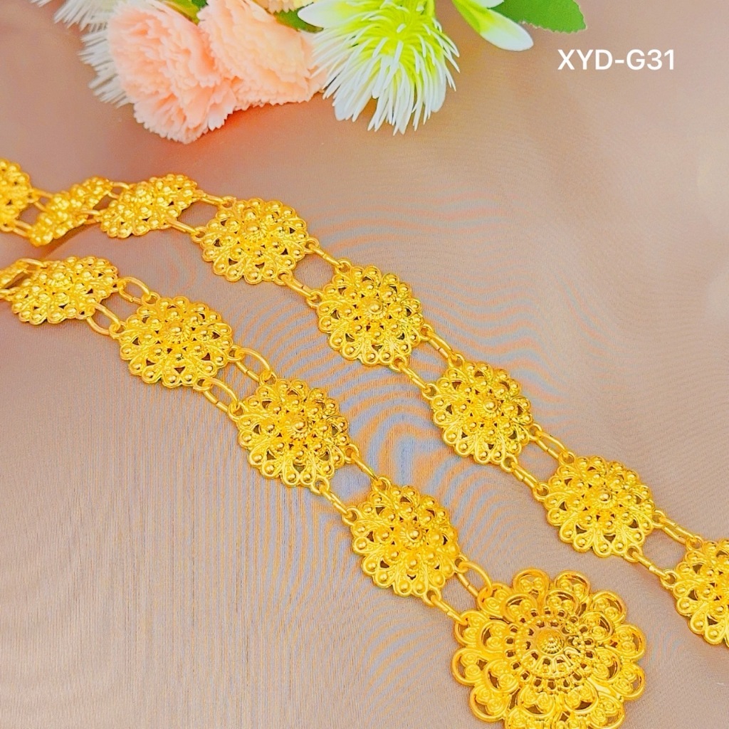 เข็มขัดอีสาน โลหะชุบทอง สวยตามแบบไทยปรับขนาดได้ สวมใส่ได้ทุกงานเทศกาลวันสำคัญ - รูปที่ 6