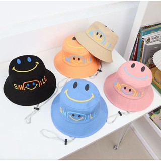 097# หมวกบัคเก็ตเด็กโต#หมวกกันแดดเด็กโต
ลาย smile มีหลายสีสี…