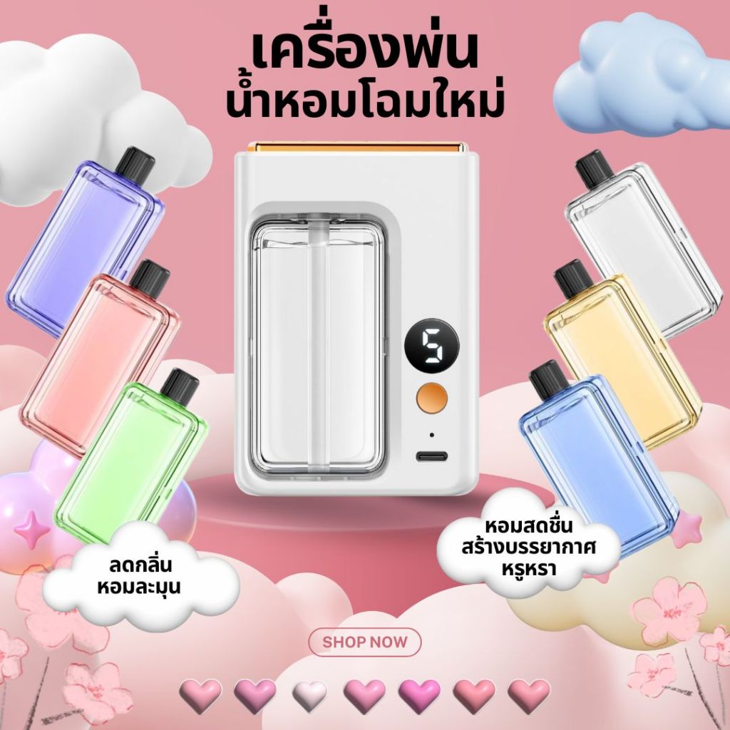 (โฉมใหม่) V.2 เครื่องพ่นน้ำหอมอัตโนมัติ ชาร์จ USB ฟอกอากาศในห้อง น้ำหอมปรับอากาศ เครื่องฟอกอากาศ